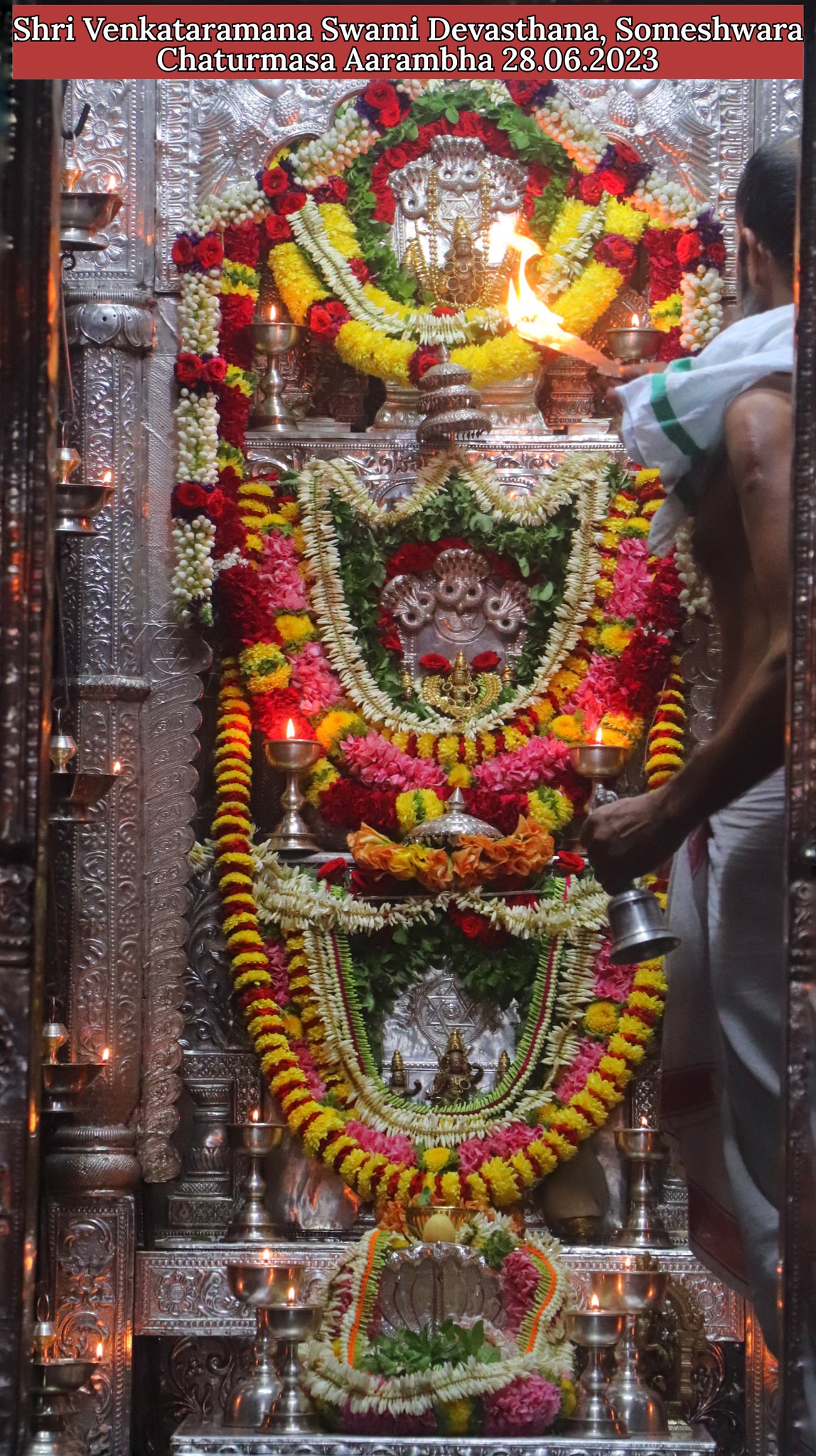 Deity Close-up with Garlands