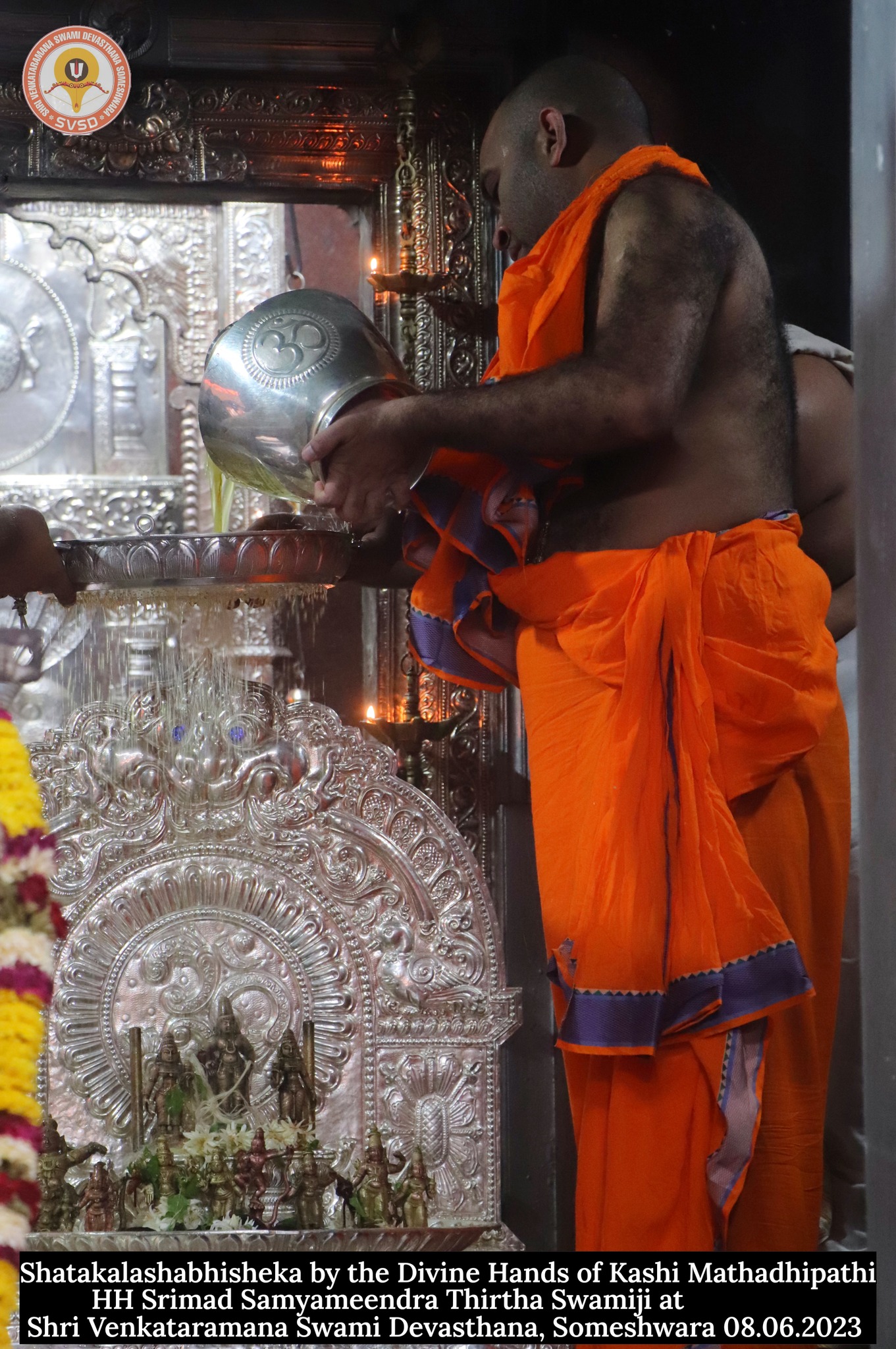 Swamiji Performing Abhisheka