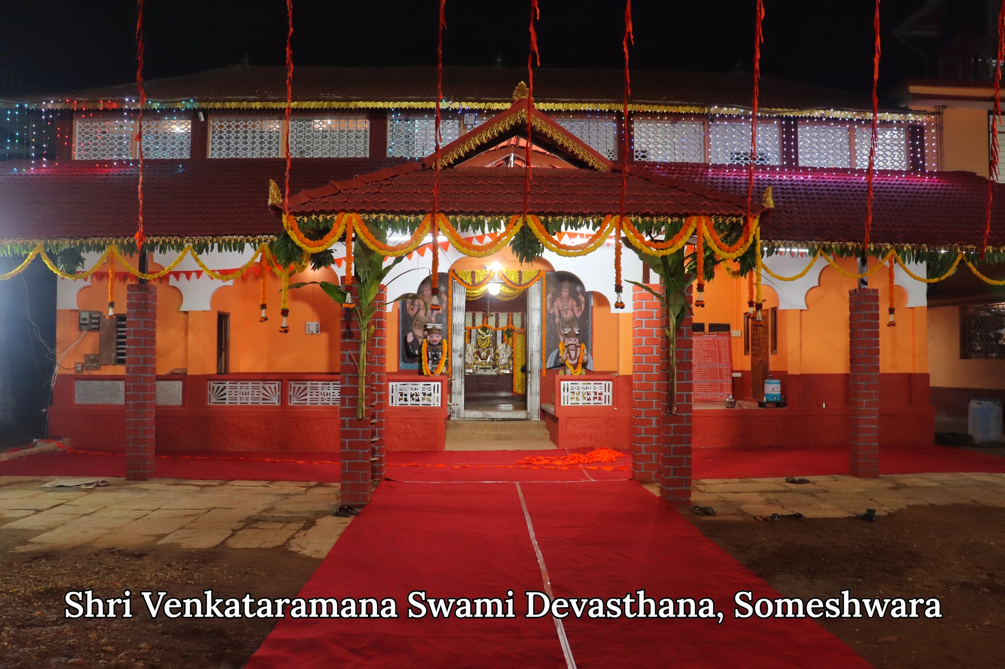 Temple exterior during festival